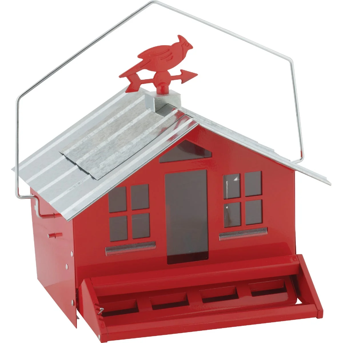 Crafted Perky-Pet Squirrel-Be-Gone Red Metal 12 Lb. Capacity Bird Feeder Genuine
