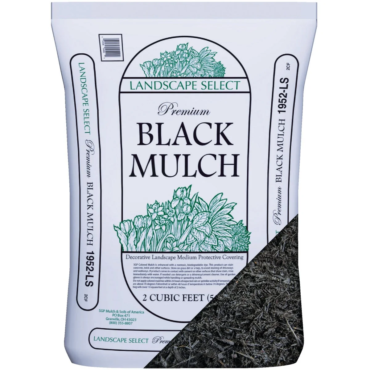Organic Landscape Select 2 Cu. Ft. Dyed Black Shredded Hardwood Mulch High-Performance