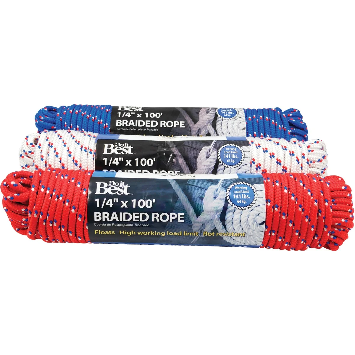 Comfortable Do it 1 4 In. x 100 Ft. Assorted Colors Diamond Braided Polypropylene Packaged Rope Next-Generation