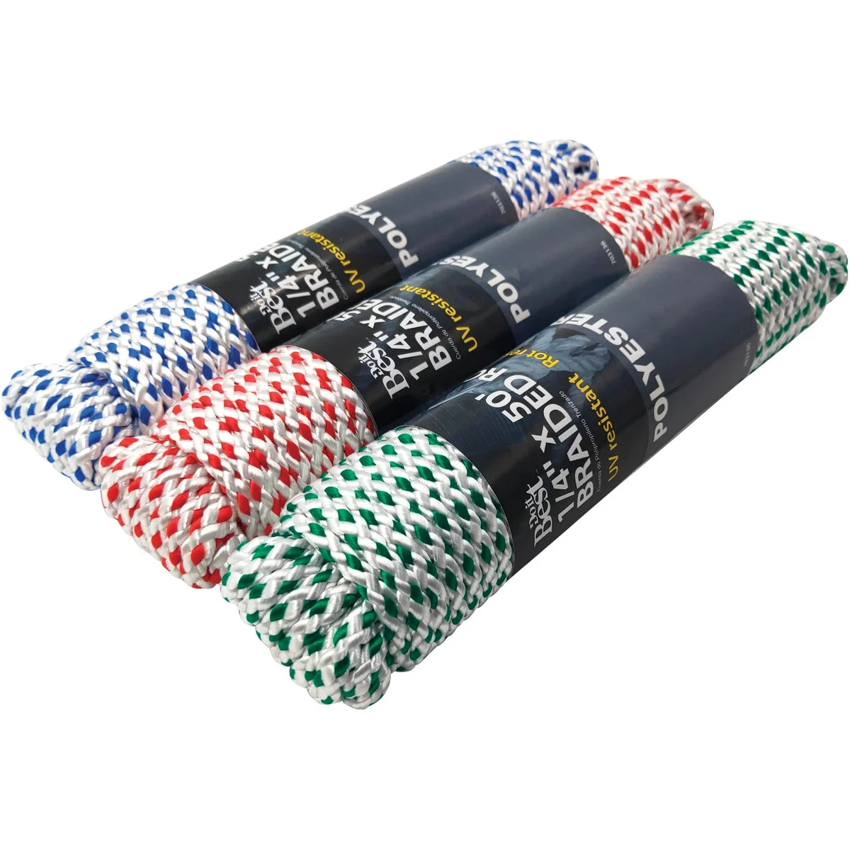 Comfortable Do it 1 4 In. x 50 Ft. Assorted Colors Diamond Braided Polyester Packaged Rope Sophisticated