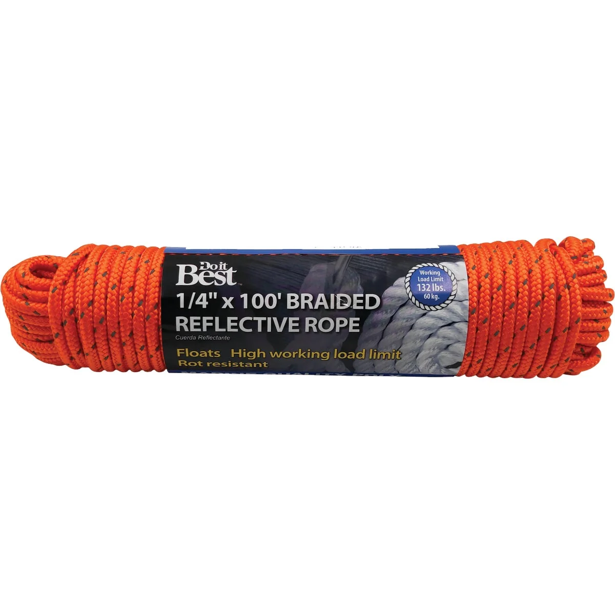 Reusable Do it 1 4 In. x 100 Ft. Orange Braided Reflective Polypropylene Packaged Rope Sophisticated
