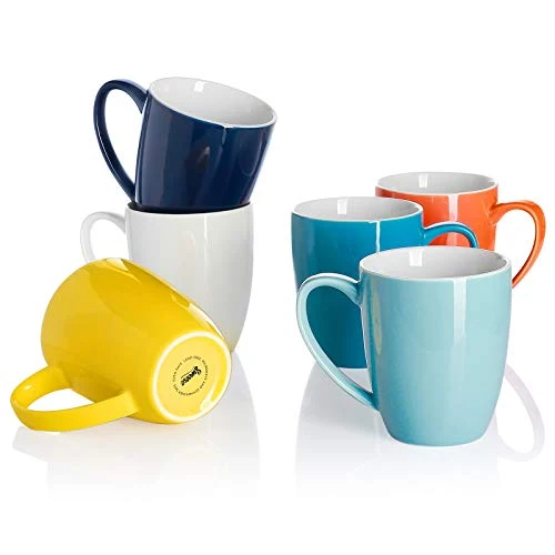 Sophisticated Porcelain Mugs 6 Count Solid