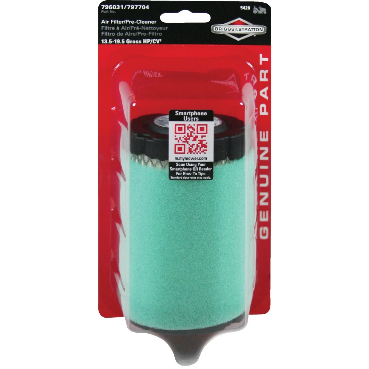 Advanced Briggs Stratton 13.5 To 27 HP Paper Engine Air Filter with Pre-Cleaner Detailed