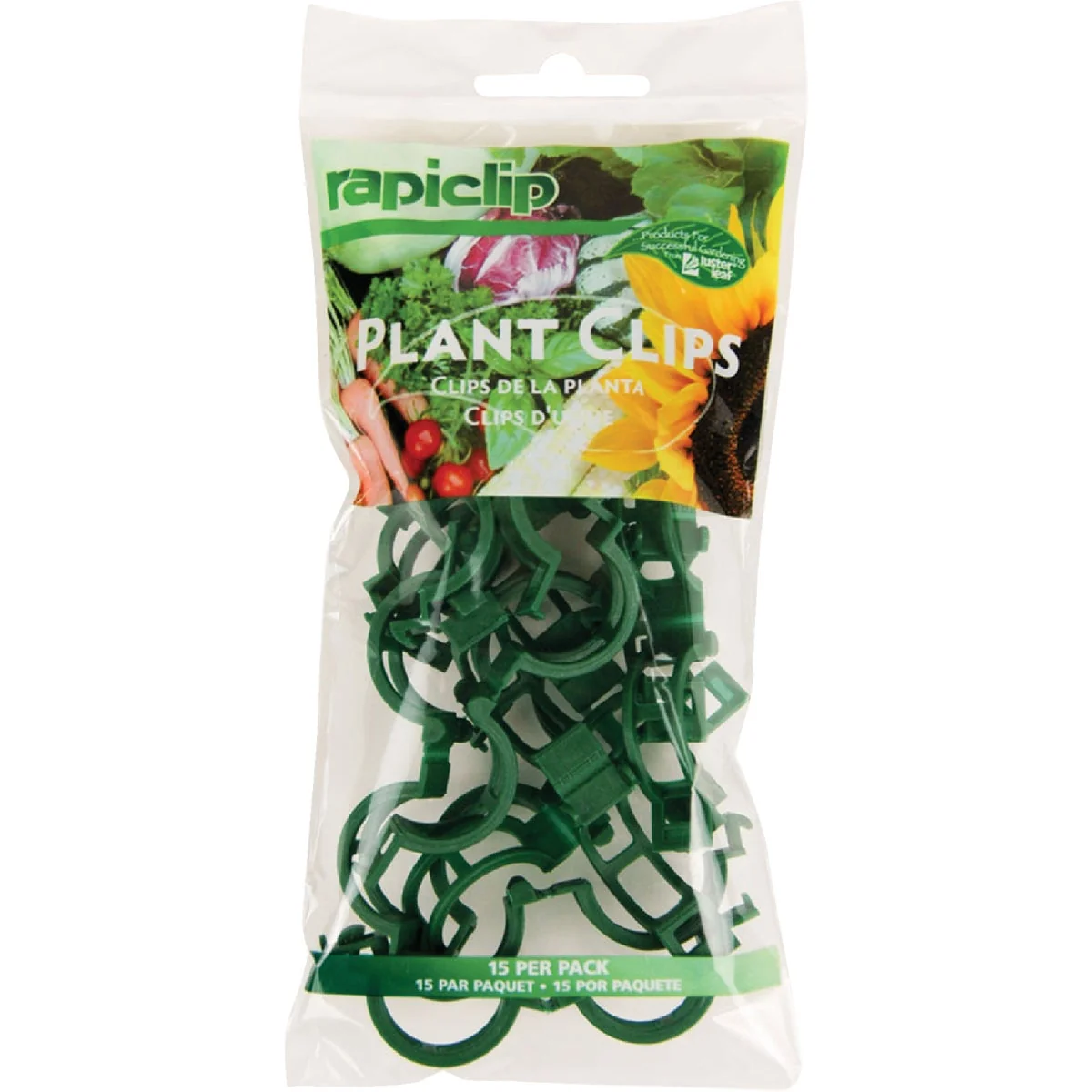 Practical Rapiclip 1 In. x 1-1 2 In. Green Plastic Plant Support Clip 15-Pack Durable