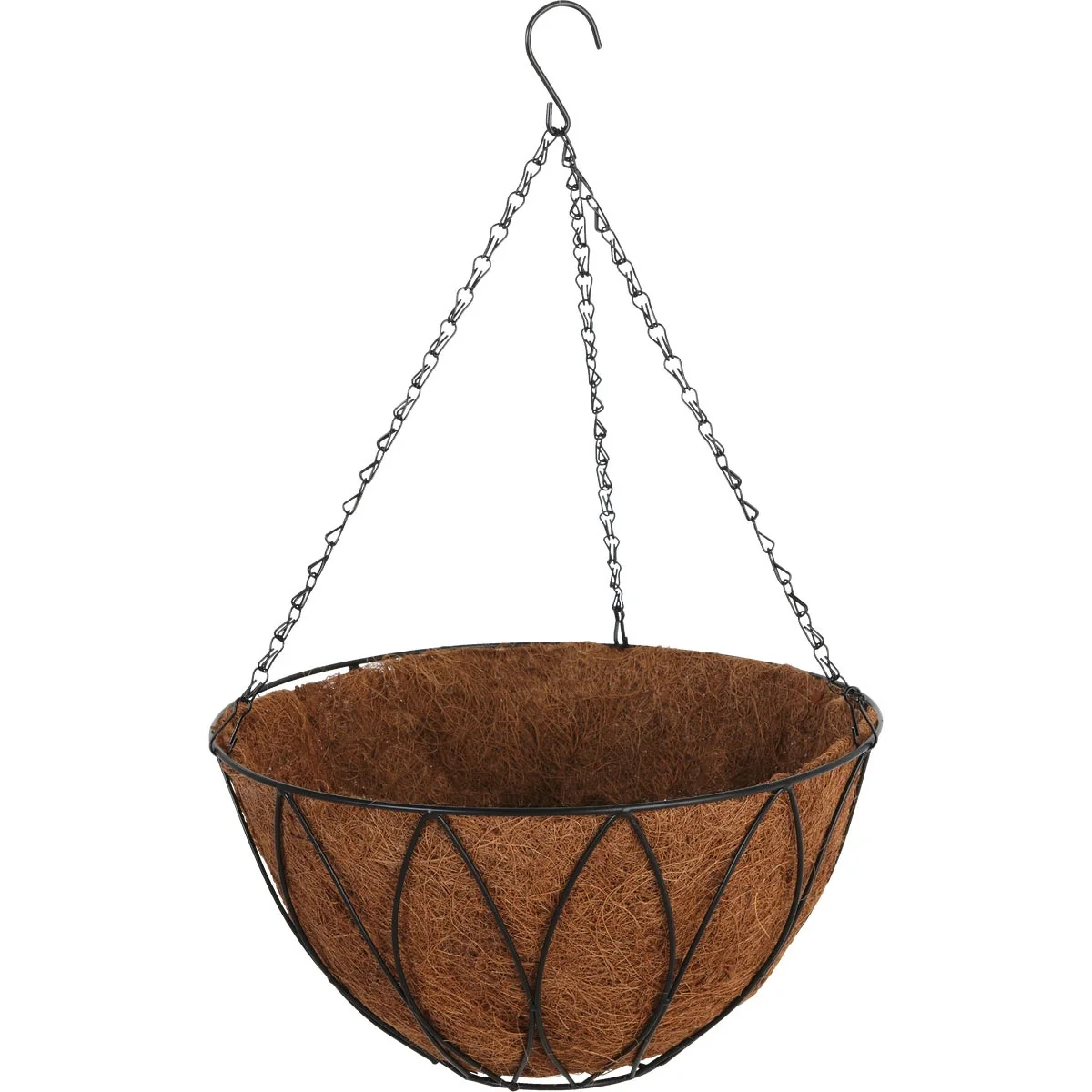 Classic Garden 14 In. Steel Rod Black Powder Coat Hanging Plant Basket Consistent