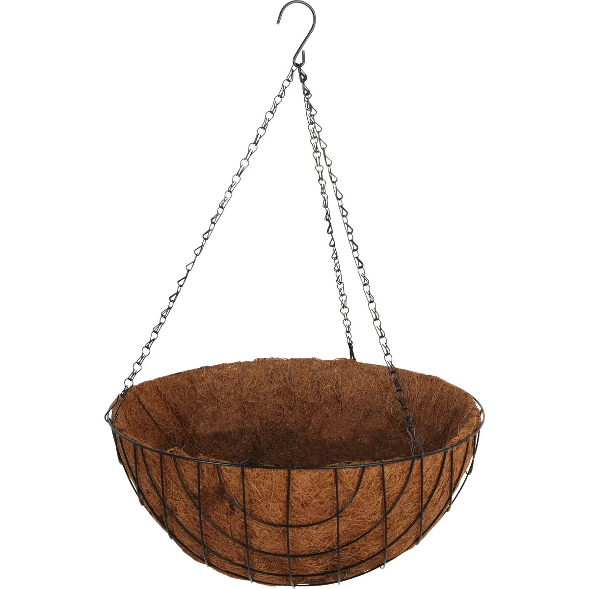 Traditional Garden 16 In. Steel Rod Black Powder Coat Hanging Plant Basket Trusted