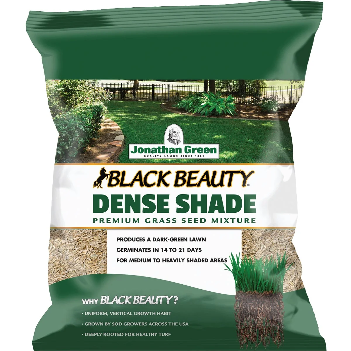 Crafted Jonathan Green Black Beauty 7 Lb. 2100 Sq. Ft. Coverage Dense Shade Grass Seed User-Friendly