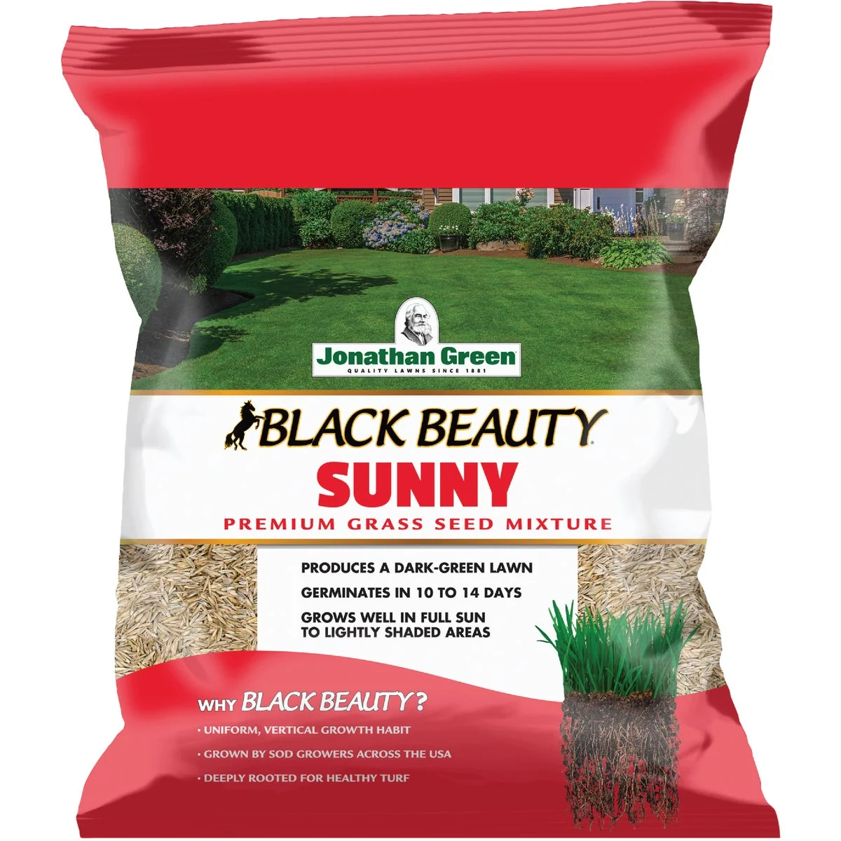 Smooth Jonathan Green Black Beauty 3 Lb. 1275 Sq. Ft. Coverage Full Sun Grass Seed Premium