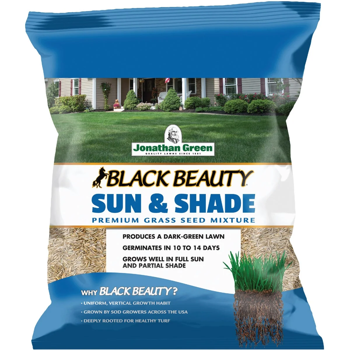 Artisan Jonathan Green Black Beauty 1 Lb. 375 Sq. Ft. Coverage Sun Shade Grass Seed Healthy