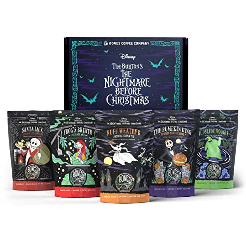 Relaxed The Nightmare Before Christmas Collector’s Box 5 Flavored Coffee Low Acid Medium Roast Arabica Beans Specialty Coffee Gifts For Auto Drip and French Press 20 Ounce Smooth