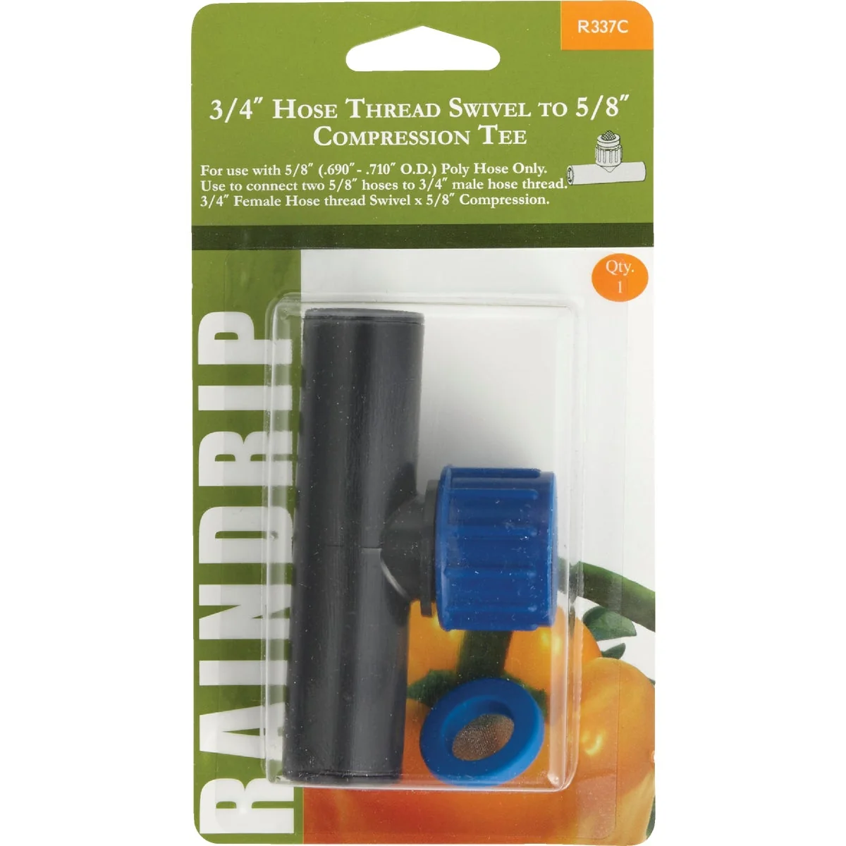 Fine Crafted Raindrip 3 4 In. Female Hose Thread x 5 8 In. Compression Swivel Tee Solid