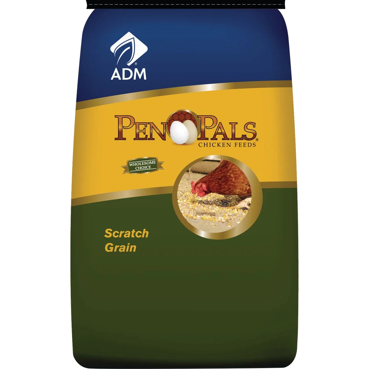 Selected ADM Pen Pals 50 Lb. Scratch Grain Chicken Feed Consistent