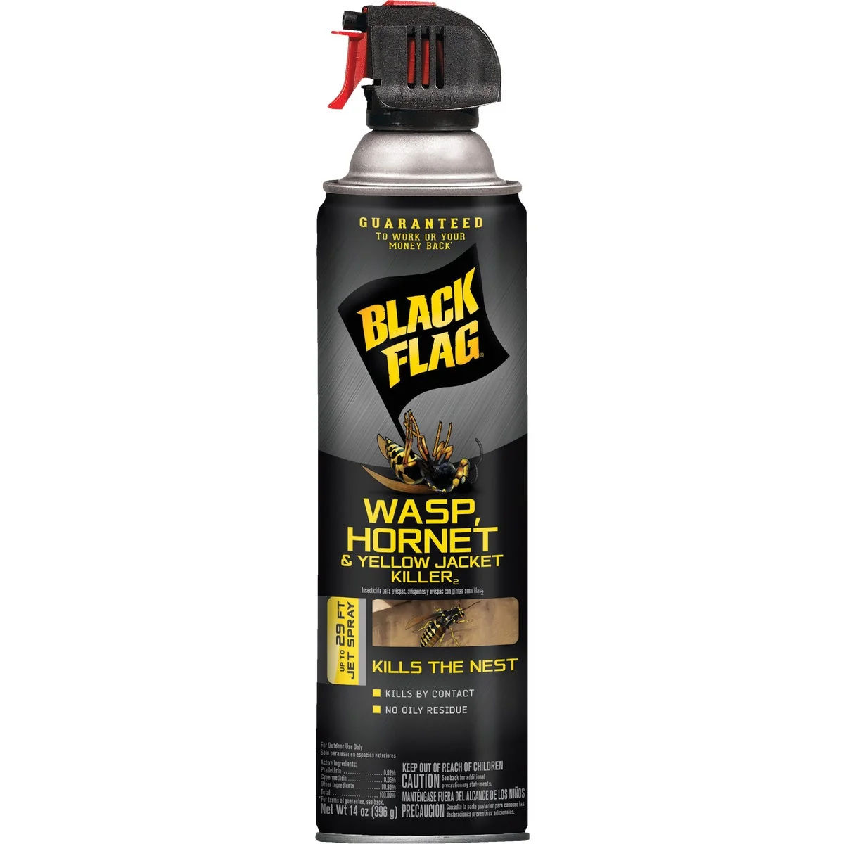 Carefully Designed Black Flag 14 Oz. Liquid Aerosol Spray Yellow Jacket Wasp Hornet Killer Reusable