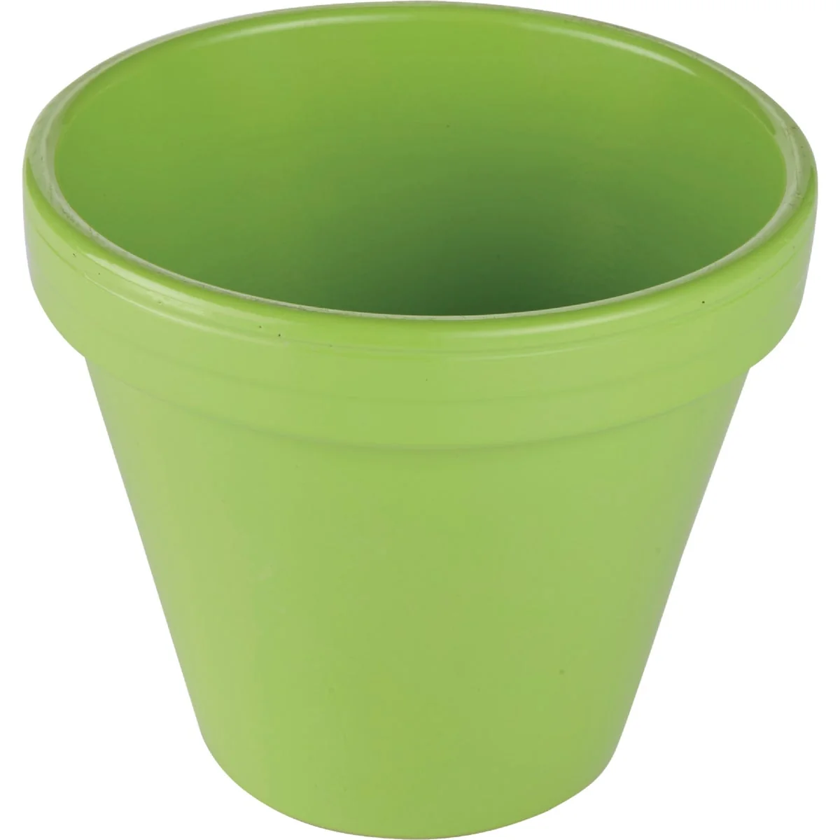 Casual Ceramo Spring Fever 4-1 2 In. H. x 3-3 4 In. Dia Bright Green Clay Flower Pot Flexible