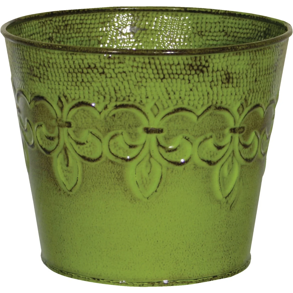 Verified Robert Allen Fleur De Lis 4 In. Metal Tansey Green Planter Environmentally Friendly