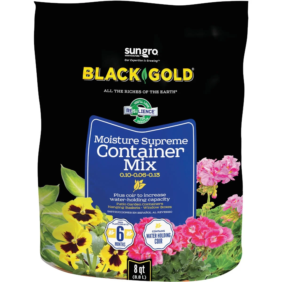 Solid Black Gold Moisture Supreme 8 Qt. 6 Lb. Container Potting Soil Pure