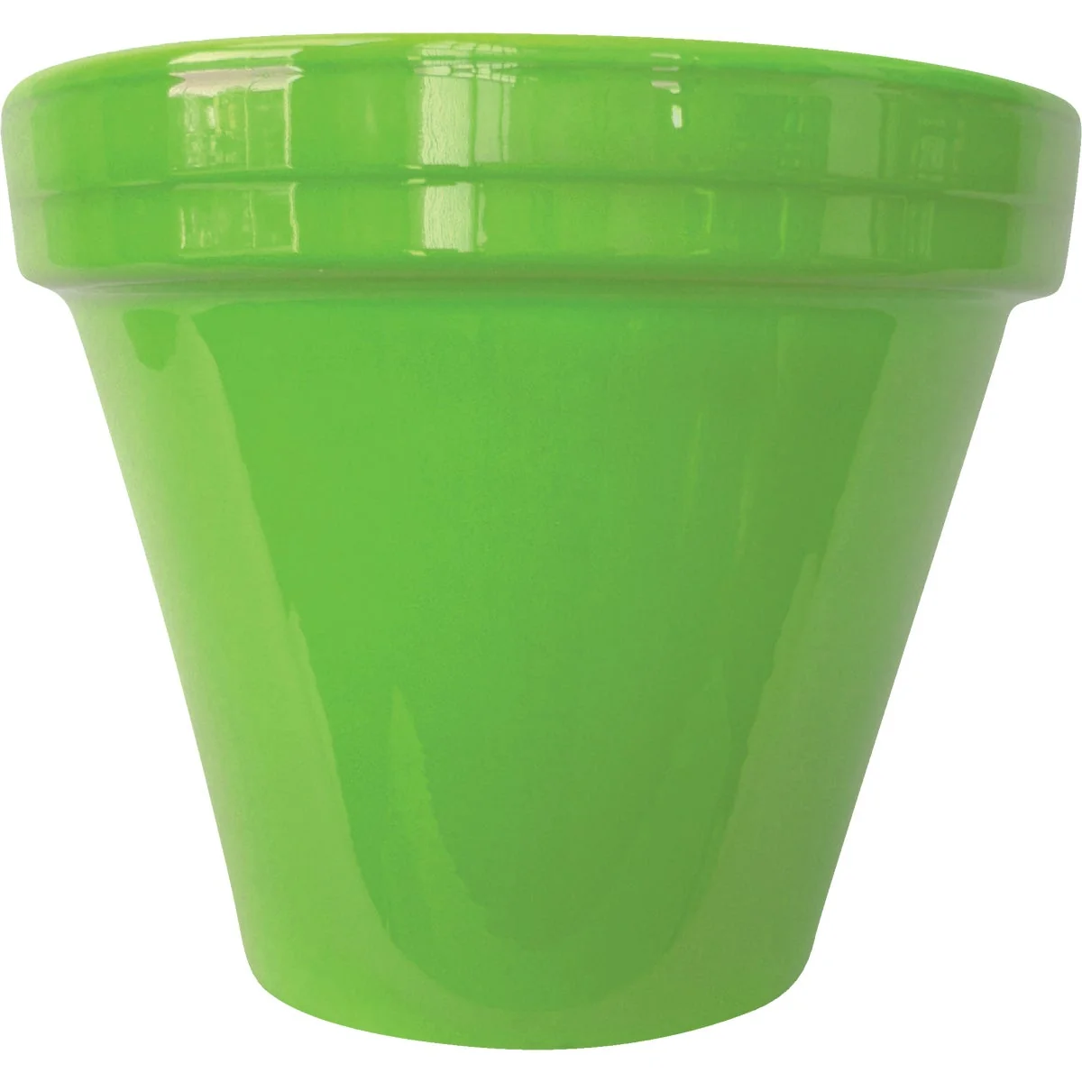 Specialty Ceramo Spring Fever 6-1 2 In. H. x 5-1 2 In. Dia. Bright Green Clay Flower Pot Original Design