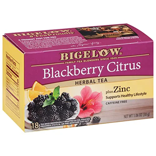 Effective Blackberry Citrus Plus Zinc Herbal Tea 108 Count High-End