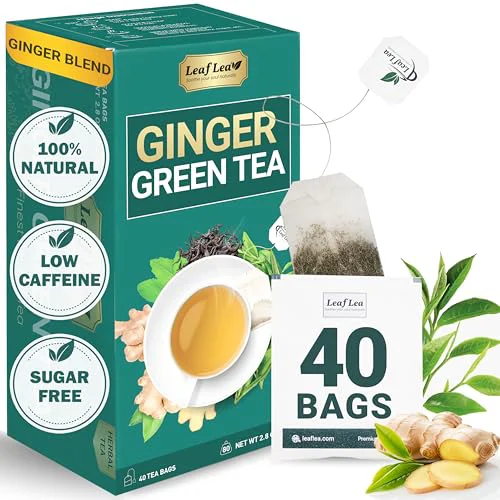 Long-Lasting Green Tea With Ginger Bags 40 Count Enhanced