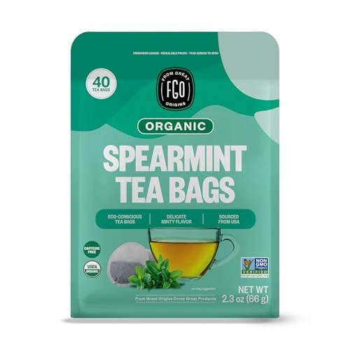 Reliable Organic Spearmint Leaf Herbal Tea 40 Count Efficient