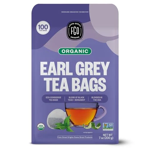 Authentic Organic Earl Grey Black Tea 100 Count Prestigious
