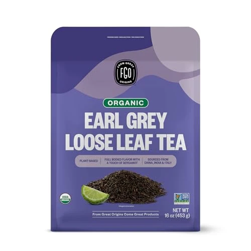 Luxury Organic Earl Grey Black Tea 16 Ounce Long-Lasting
