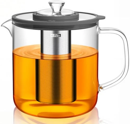 Crafted 68oz Glass Tea Pot with Infuser 68 Count User-Friendly