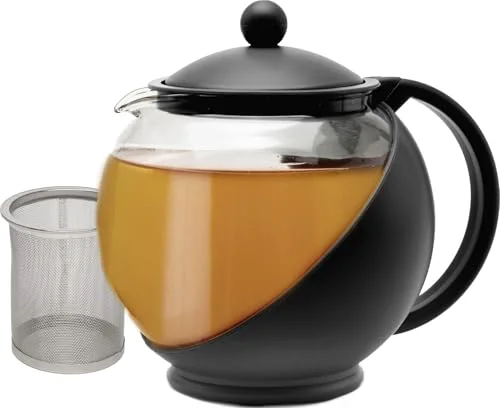 Sophisticated Half Moon Teapot with Removable Infuser 40 Ounce Fine