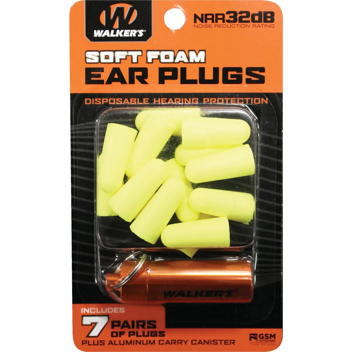 Expertly Made Walker’s Soft Foam Neon Yellow Ear Plugs 7-Pair Exceptional