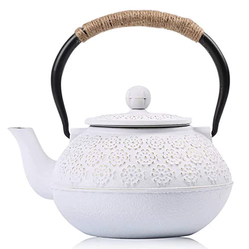 Classic Cast Iron Tea Pot with Infusers for Loose Tea Premium