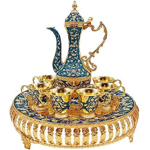 Dependable Turkish Tea Coffee Cup and Pot Set Including Teapot Original Design