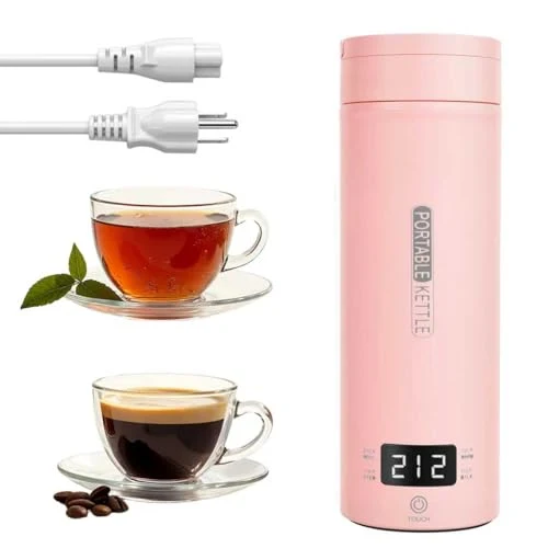 Comfortable Pink Portable Electric Kettle forTravel Effective