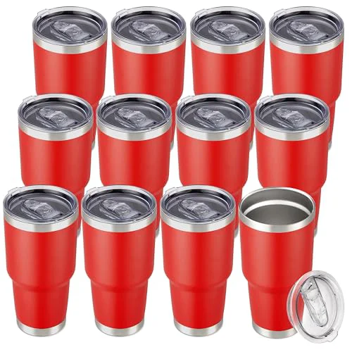 Dependable 30 oz Tumbler with Lid Stainless Steel Tumblers Bulk 12 Count User-Friendly