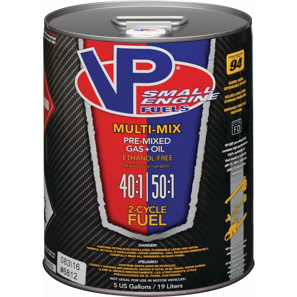 Contemporary VP Small Engine Fuels 5 Gal. 40 1 50 1 Ethanol- Multi-Mix Gas Oil Pre-Mix Convenient