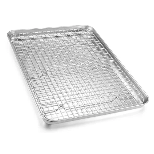 Specialty Half Baking Sheet with Wire Rack 2 Count Optimized
