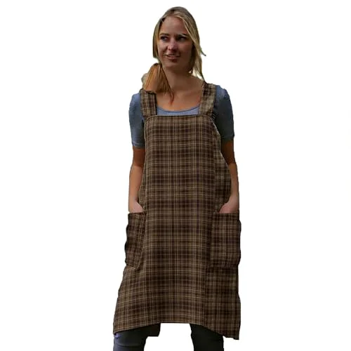 Fashionable Women’s Pinafore Square Apron Baking Cooking Gardening Works Cross Back Cotton Superior