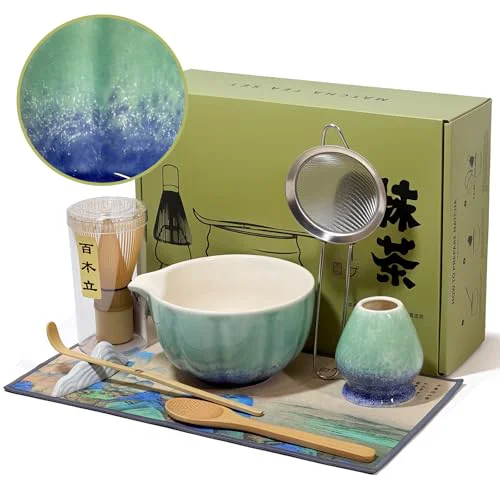 Exceptional Matcha Whisk Set with Ceramic Bowl Organic