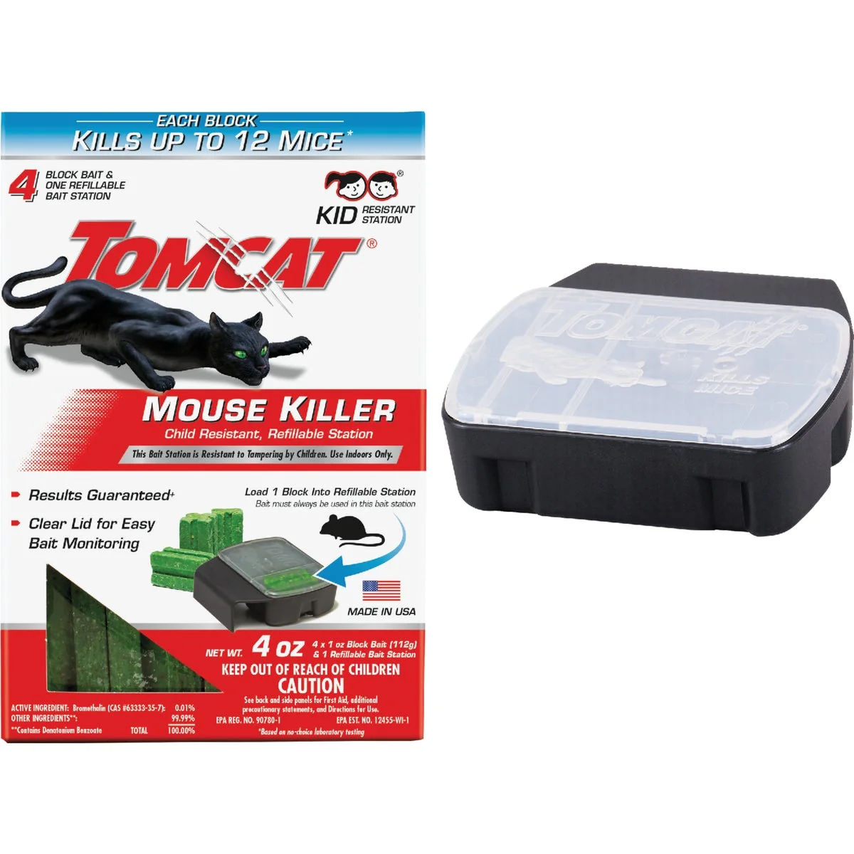 High-Performance Tomcat Mouse Killer III Refillable Mouse Bait Station 4-Refill Innovative