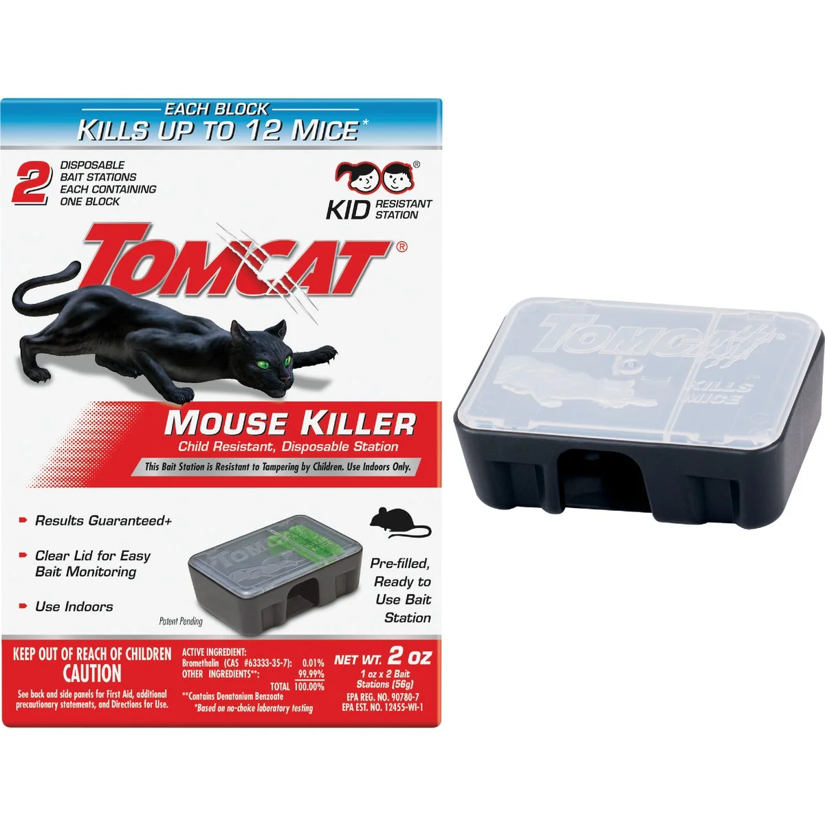 Flexible Tomcat Mouse Killer II Disposable Mouse Bait Station 2-Pack Recyclable