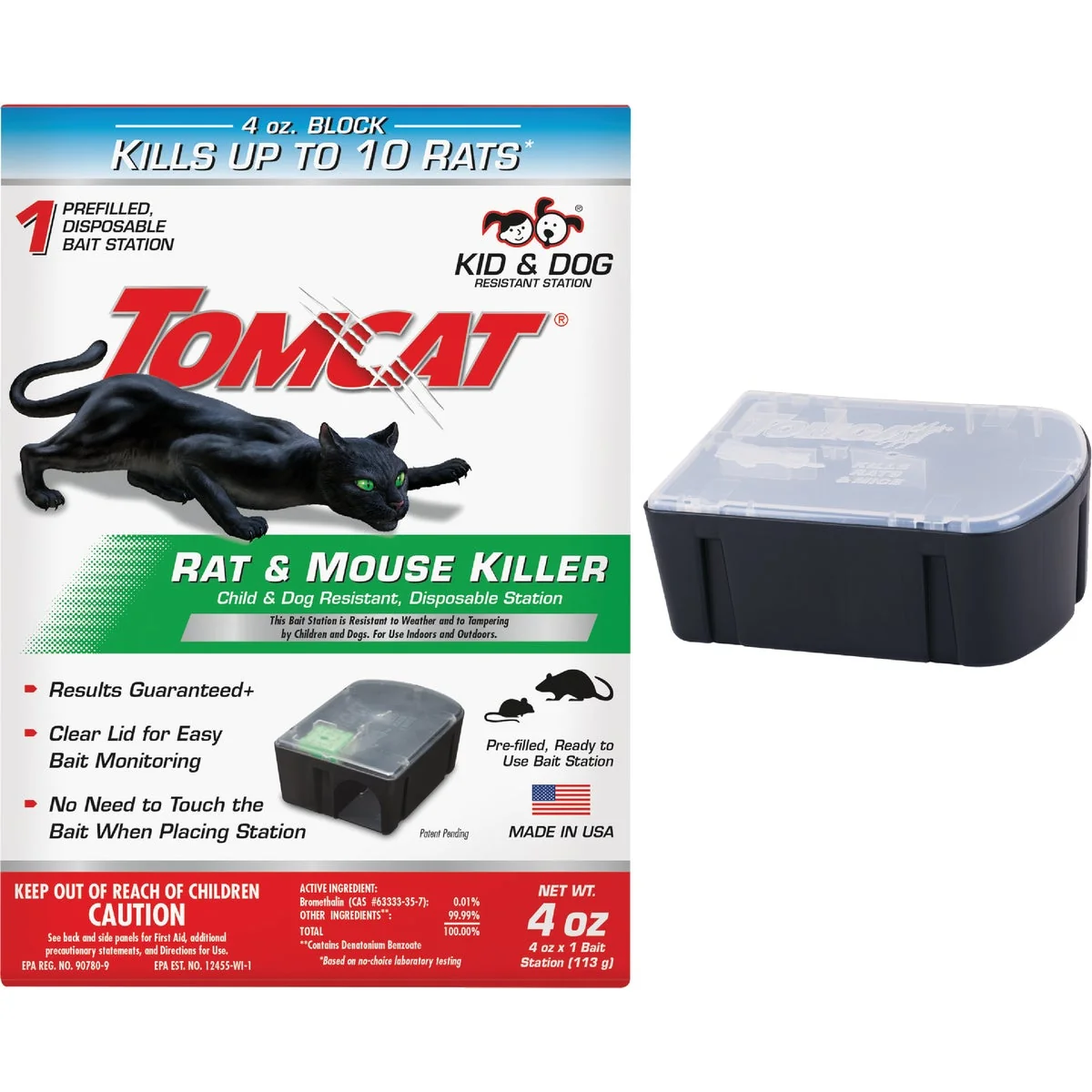 Powerful Tomcat Disposable Rat Mouse Bait Station 1-Pack Contemporary