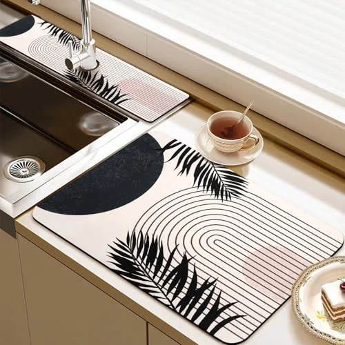 Unique 24.5 x 15.5 Dish Drying Mat 24 x 5.5 Sink Splash Guard User-Friendly