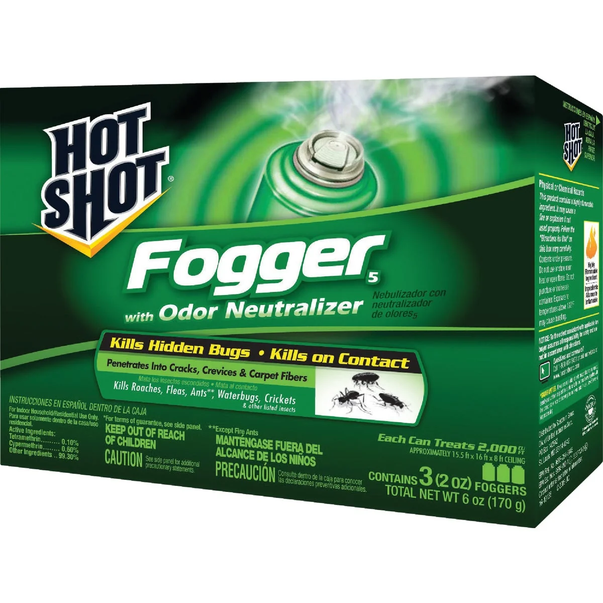 Top-Quality Hot Shot 2 Oz. Indoor Insect Fogger with Odor Neutralizer 3-Pack Detailed