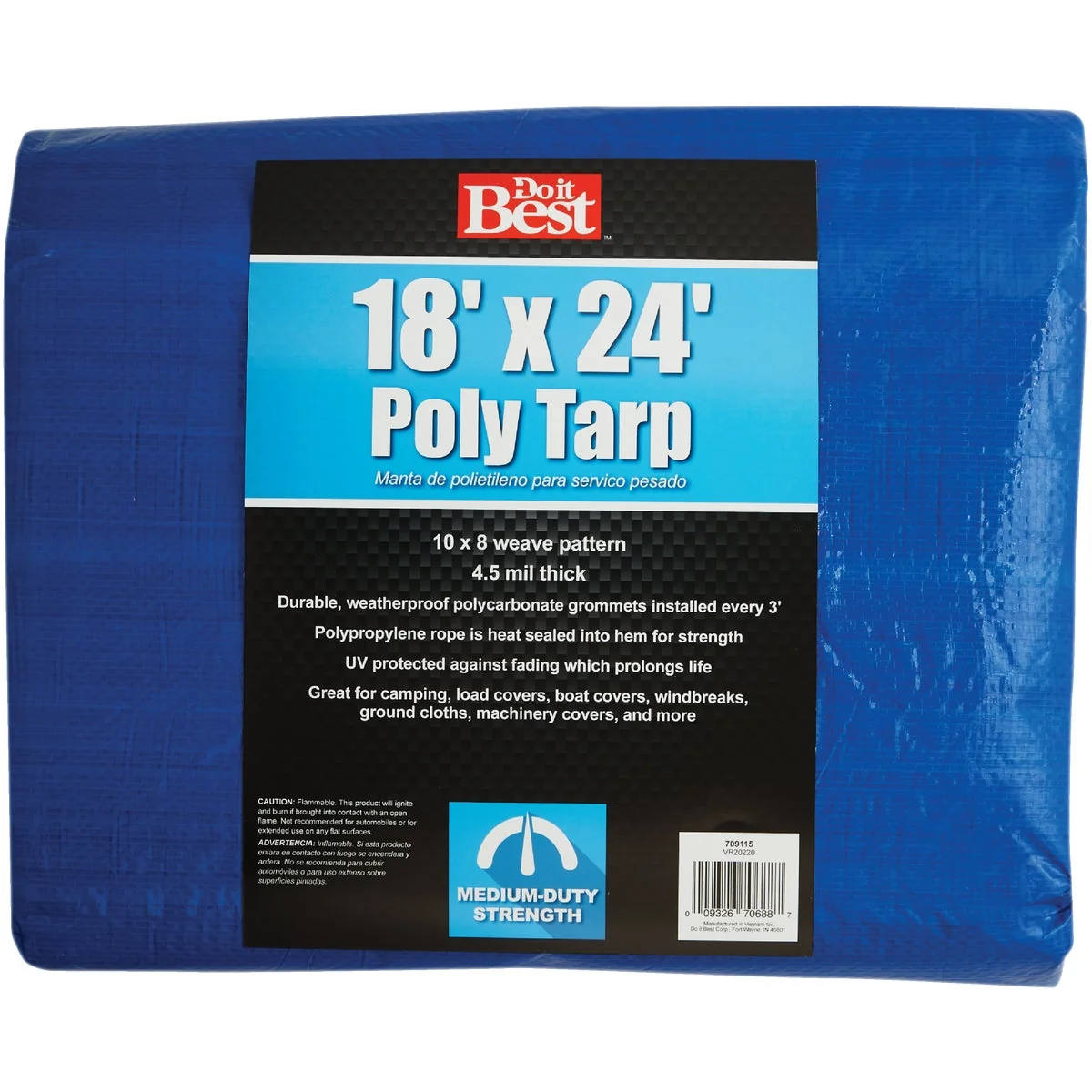 High-Quality Do it Blue Woven 18 Ft. x 24 Ft. Medium Duty Poly Tarp Minimalist