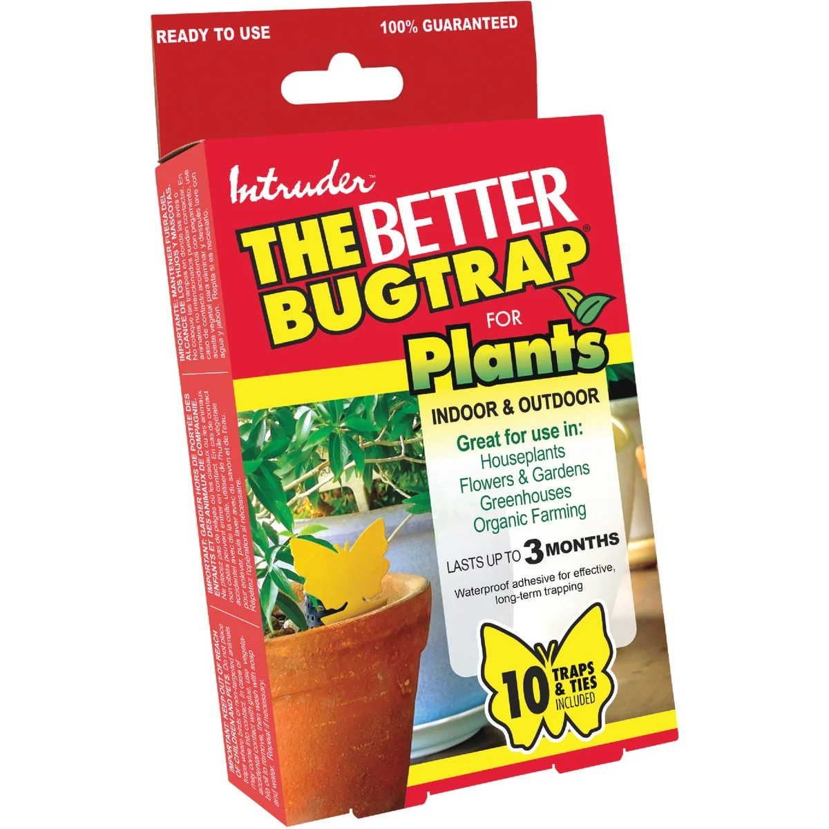Innovative Intruder The Better Bugtrap for Plants Disposable Indoor Outdoor Insect Trap 10-Pack Reliable