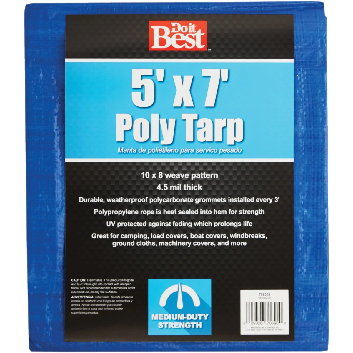 Specialty Do it Blue Woven 5 Ft. x 7 Ft. Medium Duty Poly Tarp Effective