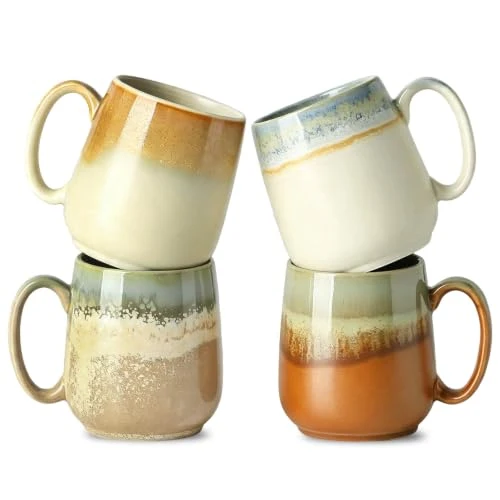 Fine Ceramic Coffee Mugs Set of 4 4 Count Minimalist