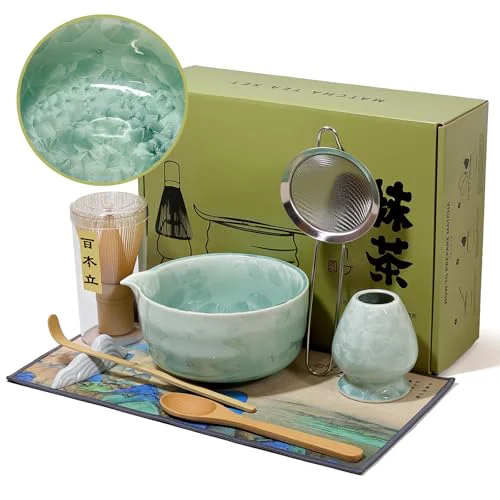 Artisan Matcha Whisk Set with Ceramic Bowl Durable