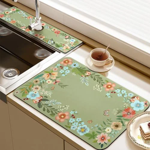 Practical 19.5 x 12 Dish Drying Mat 24 x 5.5 Sink Splash Guard Proven