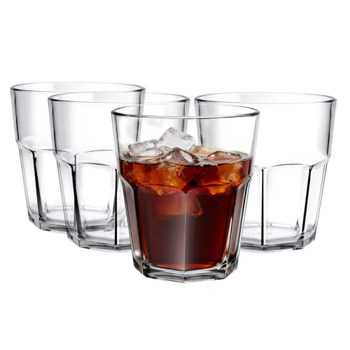 Clean Plastic Drinking Glasses Shatterproof Set of 4 4 Count Stylish