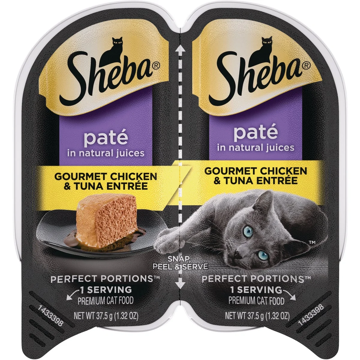 Durable Sheba Portions Pate 2.6 Oz. Adult Gourmet Chicken Tuna Wet Cat Food Recyclable